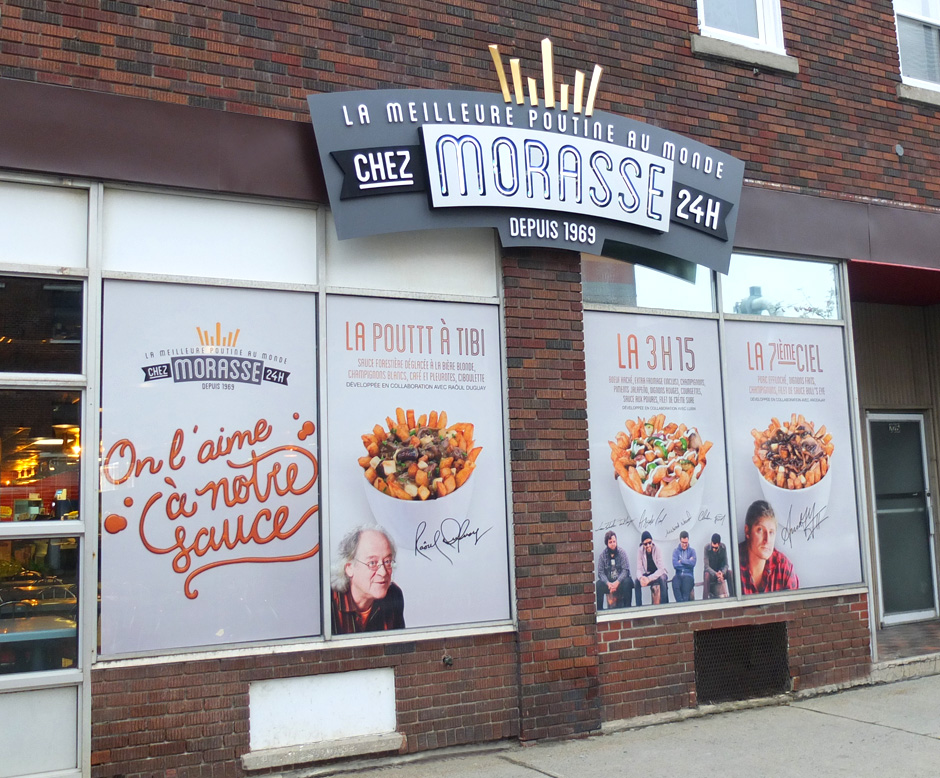 Habillage des vitrines - Chez Morasse - On l'aime à notre sauce