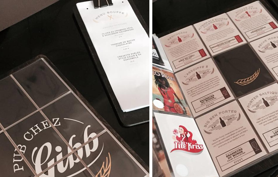 Pub Chez Gibb - Menu et carte des bières