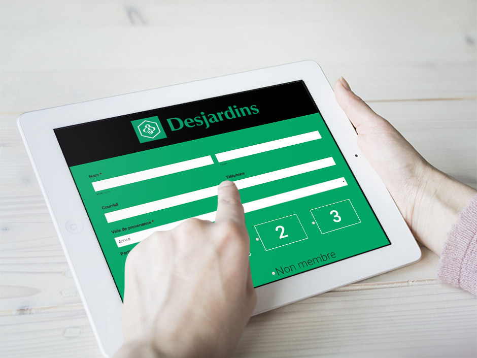 Tournée Desjardins - Tablette pour récolte de données lors des événements