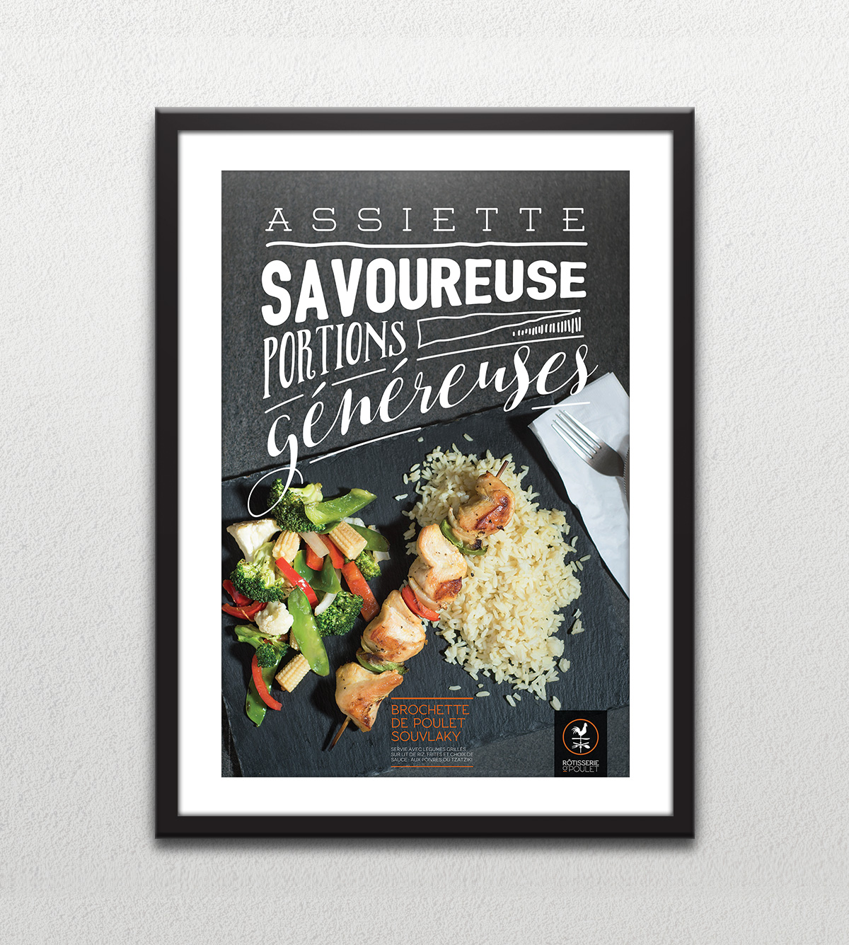 Affiche - Brochettes - Assiette savoureuse portions généreuses