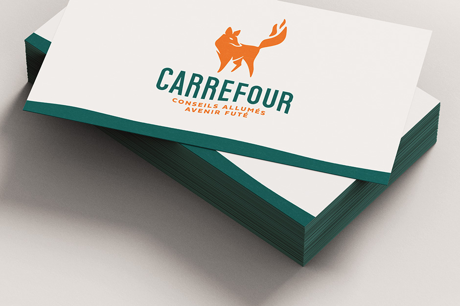 Carrefour de Rouyn-Noranda - Verso de la carte d'affaires avec logo