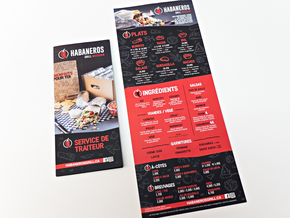 Menus - Habaneros - Grill mexicain